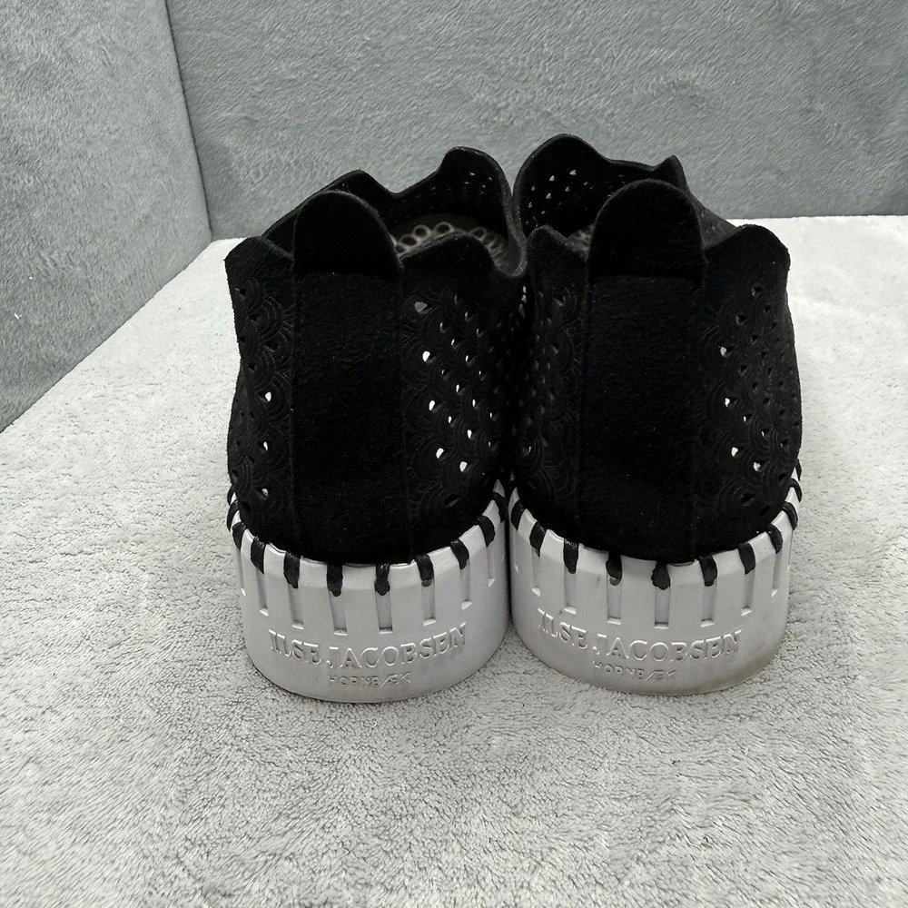 Ilse Jacobsen Tulip 139 Black Perforated Slip On Shoes Women's EU 41 US 10-10.5